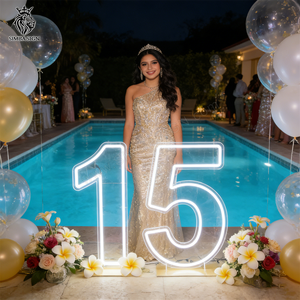 Numéros LED néon en acrylique de 2 et 3 pieds, Décoration d'anniversaire 10 ans, Enseigne néon pour décorations de fêtes d'anniversaire 18, 2, 15, 21, 10 ans - Product Image 4