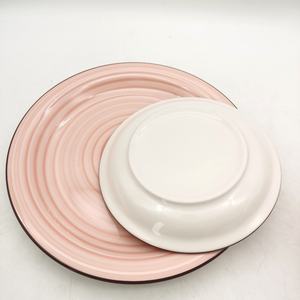 Juego de vajilla de gres cerámico de alta calidad de grado AB, vajilla de porcelana blanca, 16 Uds., vajilla china fina rosa - Product Image 4