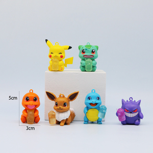 Joli dessin animé Pokemoned Gengar <span class=keywords><strong>Pikachu</strong></span> figurine jouets bureau bureau gâteau décoration accessoires 3D poupée figurines ensemble - Product Image 3