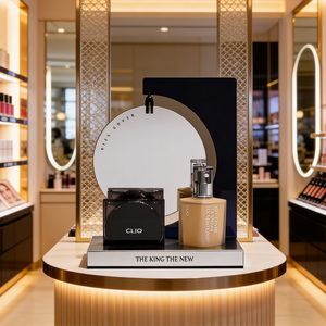 Expositor de acrílico personalizado para bases de maquillaje y cojines con iluminación LED para promoción en tiendas minoristas - Product Image 1