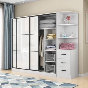 Armoire <span class=keywords><strong>de</strong></span> luxe légère, chambre à coucher, petite unité, <span class=keywords><strong>porte</strong></span> <span class=keywords><strong>coulissante</strong></span>, armoire <span class=keywords><strong>de</strong></span> rangement, salle <span class=keywords><strong>de</strong></span> location, armoire à manteaux, armoire à portes coulissantes - Product Image 6