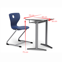 Table trapézoïdale en panneau stratifié, bureau et chaise pour étudiants, mobilier scolaire