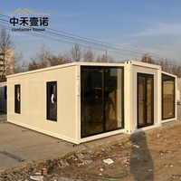Maison préfabriquée à 2 étages extensible de 40 pieds en conteneur en bois Villa de luxe sur mesure Maison mobile à ossature légère en acier Design moderne
