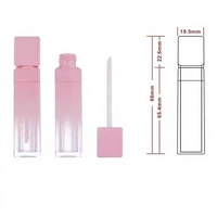 Tube de brillant à lèvres rose en gros, emballage cosmétique, conteneur personnalisable avec logo, tube de brillant à lèvres en plastique