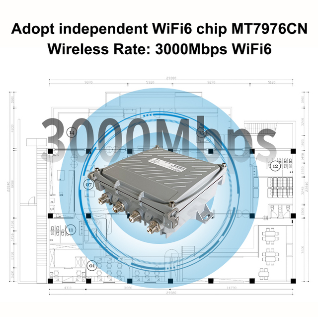 Waterproof Original Outdoor WiFi6 MT7981B 802.11AX  High Speed Wireless Industrial Router Outdoor 5g Sim Cpe Outdoor 5g Router