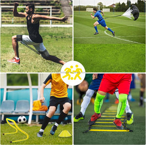 Các nhanh nhẹn thiết bị đào tạo bao gồm một 20 chân nhanh nhẹn bậc thang và bốn có thể điều chỉnh nhanh nhẹn trở ngại bóng đá Nón Dù - Product Image 3