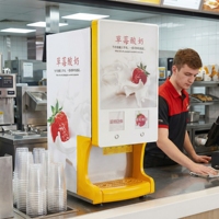 Distributeur Commercial Réfrigéré de Yaourt, Lait, Jus et Boissons – Distributeur de Yaourt Commercial 2 Saveurs
