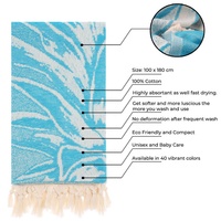 Handuk Mandi Turki dengan Desain Nanas Jacquard Fouta Biru Es Warna Bakar Berumbai Turki Handuk Pantai % 100 Katun