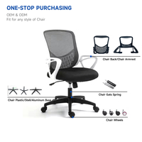 Confortable ordinateur pivotant de luxe en mouvement moderne à bascule bureau arrière chaise ergonomique moderne en maille avec appuie-tête
