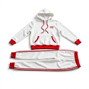 Ensemble de survêtement unisexe pour femme, hiver, uni, écologique, 2-en-1, sweat à capuche et pantalon de jogging, poches latérales, taille élastique, bleu marine - Product Image 1