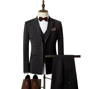 Abito da uomo in smoking a righe tinta unita <span class=keywords><strong>su</strong></span> <span class=keywords><strong>misura</strong></span> - Product Image 5