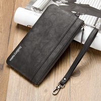 Baellerry dompet tangan pria, tas koin kulit kasual modis