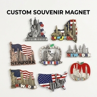 Aimant de réfrigérateur 3D en métal personnalisé en alliage de zinc, souvenir touristique des États-Unis