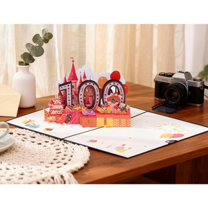 Tarjeta de Felicitación 3D Pop-Up de Papel Reciclable para Celebraciones, <span class=keywords><strong>Cumpleaños</strong></span>, Aniversarios, Día de San Valentín, Agradecimiento Empresarial, Precio Económico - Product Image 1