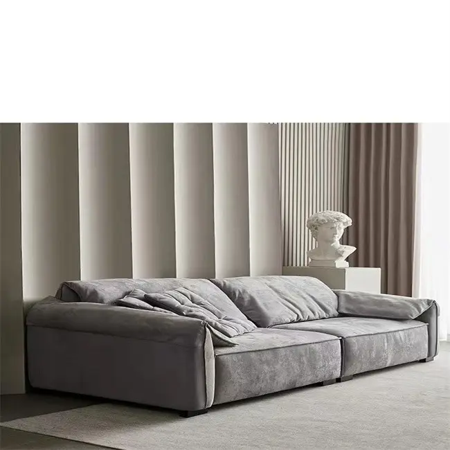 柔らかいモダンなソファシンプルなソファミニマリストの特別な形のカシミア白いソファは豪華なソファをデザインします