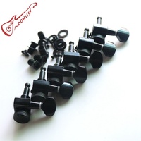 For MH131 Black Metal Precise Brass Core Gear Locking Guitar Machine Heads Small Handle Tuners Durable 10mm Hole Compatible