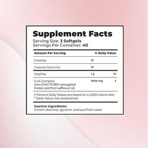 Brûleur de graisse pour femmes Gélules 100% Naturel Organique Prend en Charge la Perte de Poids avec le Complexe CLA Adulte 120 Gélules/Bouteille - Product Image 2