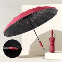 Logo d'entreprise 16 faces publicité parapluie en vinyle noir Design classique 190t matériel fabricant en gros
