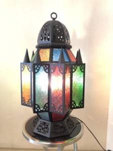 זהב עתיק פליז תאורת מתקן בעבודת יד מרוקאי תליון אור ברזל ערבית תליון מנורה - Product Image 2