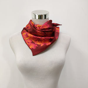 <span class=keywords><strong>Bandana</strong></span> di seta 100% <span class=keywords><strong>rossa</strong></span> su misura 14mm raso piccolo quadrato puro stampa 55*55cm sciarpa da taschino scialle donne sciarpa per la testa Hijab - Product Image 4