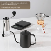 Ensemble de café personnalisé en acier inoxydable avec filtre à café et bouilloire à bec de cygne pour le café filtre
