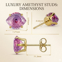 Boucles d'oreilles tendance en acier inoxydable plaqué or 18 carats avec pierre naturelle, accessoires cadeaux pour femmes