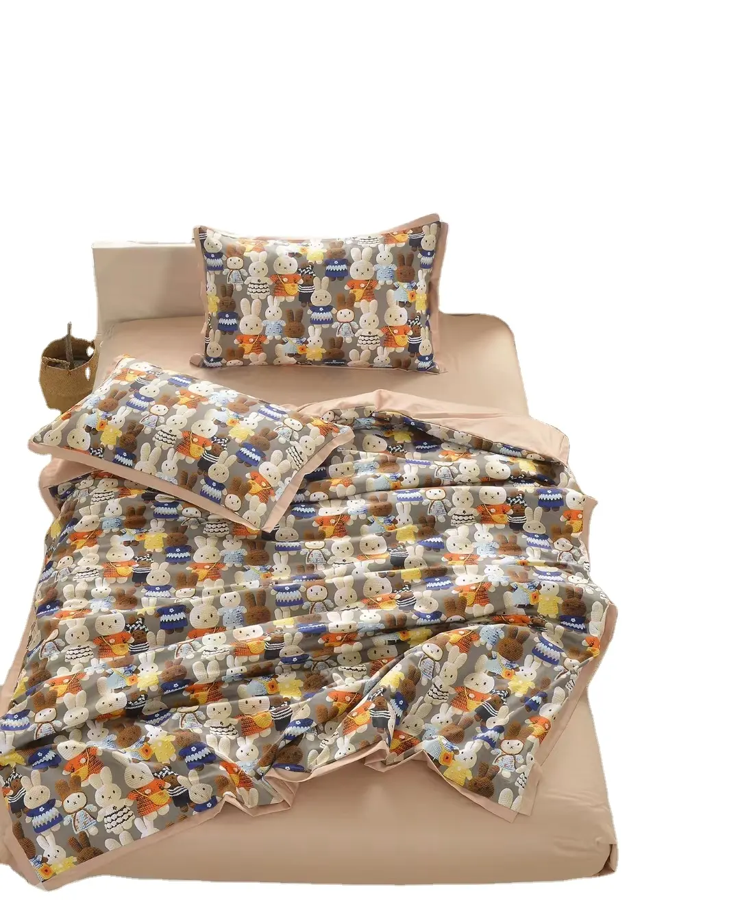 Woven twill 100% cotton cartoon bedding set kids fabric for bed sheet
