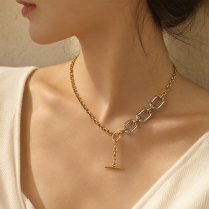 高級ステンレス製ジュエリーセット PVD金メッキチャンキーチェーンネックレス ブレスレット 結婚式パーティーギフト用 - Product Image 2