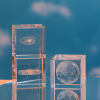 Cube de quartz transparent gravé en 3D, nuage, lune, soleil, cœur, style moderne minimaliste, lampe de nuit, décoration de bureau, lampe d'ambiance