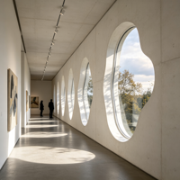 Fenêtre semi-circulaire fixe résistante aux intempéries en aluminium avec revêtement fluorocarboné pour chalet de montagne, anti-décoloration, fenêtre en verre sur mesure