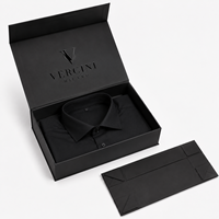 Boîte cadeau magnétique personnalisée avec logo UV spot, laminage noir mat, fermeture magnétique pour chemises et vêtements