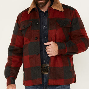 Хит продаж, популярная Хлопковая мужская плотная фланелевая куртка с логотипом на заказ - Product Image 1