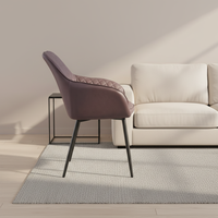 Usine en gros chaise de salle à manger en cuir moderne avec cadre en métal de fer solide pour la cuisine