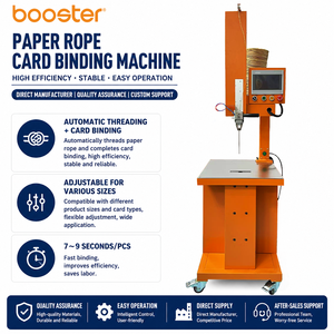 Booster Semi-Automatic Pneumatic Paper Rope <b>Binding</b> <b>Machine</b> Multilingual PLC Touch 220V FOB Hong Kong For Carton Wood Packing - Product Image 1