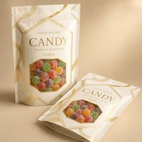 Sachet alimentaire noir mat à fond plat / Sachet refermable en plastique et feuille d'aluminium / Sachet Doypack personnalisé imprimé pour snacks en Mylar