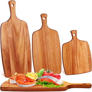 Wholesale Factory Custom Kitchen Blank <b>Thick</b> Square Wooden Chopping Blocks Smart Wood Bamboo Acacia Black Walnut Cutting Board - Product Image 1