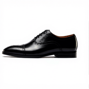 Zapatos Oxford Brogue de Cuero Negro para Hombre, Piel de Becerro Italiana de Primera Calidad, Suela de Goma, Formales, de Negocios, para Boda, Verano, Otoño, Antideslizantes - Product Image 3