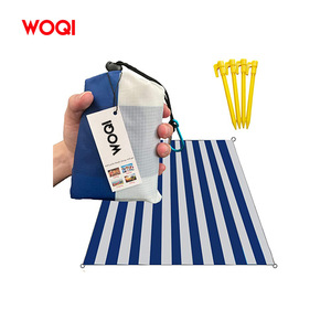 Woqi Outdoor <b>Blanket</b> 71x55 Compact Lightweight Sandproof Rectangular Striped Nylon Camping <b>Beach</b> Hiking Travel - Product Image 2