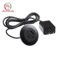 Chargeur USB double œillet de bureau Build-Desk Type-C Outlet Furniture Desktop avec pour US & CN Standard Plug Type USA