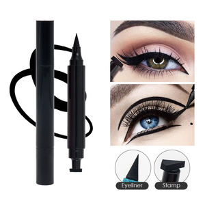 Stylo Eyeliner liquide à double extrémité, imperméable à l'eau, noir, bleu, crayon graphique, tampons faciaux personnalisés, quatre motifs, <span class=keywords><strong>eye</strong></span>-<span class=keywords><strong>liner</strong></span>-long - Product Image 2