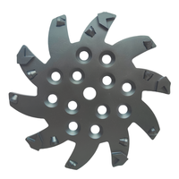 Plaque de meulage diamantée PCD 10''/250mm pour métaux non ferreux, segments de taille quart, boutons TCT, élimination efficace des peintures et de l'époxy