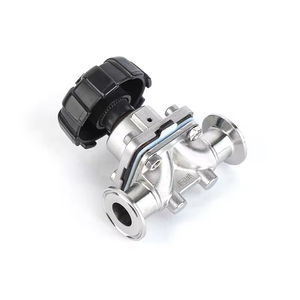 Válvula de diafragma manual de aço inoxidável tri braçadeira SS316 com EPDM PTFE - Product Image 5