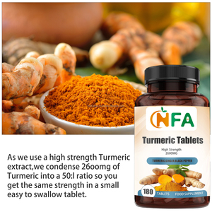 Wholesale Dietary <b>Supplement</b> Turmeric Tablets with Ginger Root Gut the Same Strength in a Small Easy to Swallow Tablets - Product Image 6