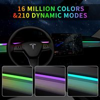 Kit d'éclairage ambiant LED pour l'intérieur des Tesla Model 3 et Model Y, avec capteur de mouvement et contrôle par application