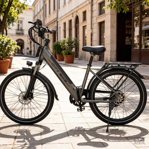 Vélo électrique urbain sportif pour trajets quotidiens, pneus V10 de 26 pouces, moteur brushless 250W, batterie lithium 36V10.4AH, frein à disque hydraulique - Product Image 6