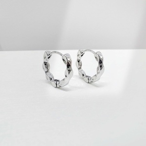 custom plata 925 sterling <b>silver</b> Geometric Hoop Earring high quality hook twisted Minimalist classic dainty fine <b>Huggie</b> Earrings - Product Image 2