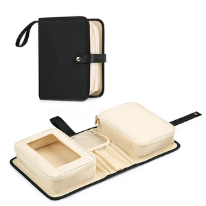Sac de maquillage de voyage portable, grande capacité de rangement, plusieurs poches, sac cosmétique, organiseur de maquillage - Product Image 1