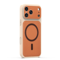 Coque arrière magnétique antichoc en cuir PU mince pour iPhone 18 Pro Max 17 Air 16 15 14 Plus avec support de charge sans fil