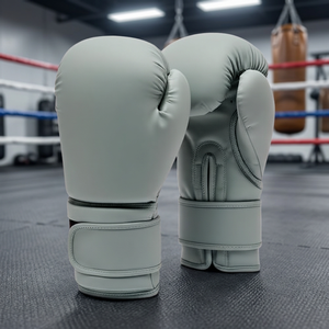 Gants de boxe en cuir PU 16oz pour entraînement de sparring et arts martiaux, avec logo personnalisé, pour sac de frappe et entraînement de kickboxing, à doigts entiers - Product Image 3
