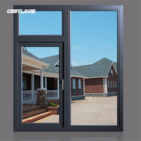 Ventanas de Aluminio de Alta Eficiencia Resistentes al Viento, Venta al por Mayor, Seguras, Duraderas, Modernas, Ventanas Abatibles con Marco de Aluminio y Doble Vidrio